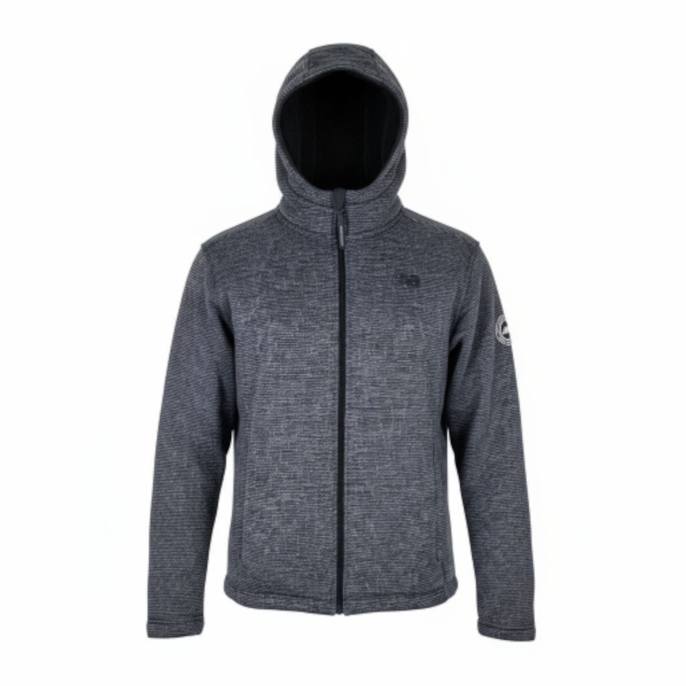 New Balance Jacket Men Size S Gray Hooded Sherpa Lined Full Zip Pockets Logo